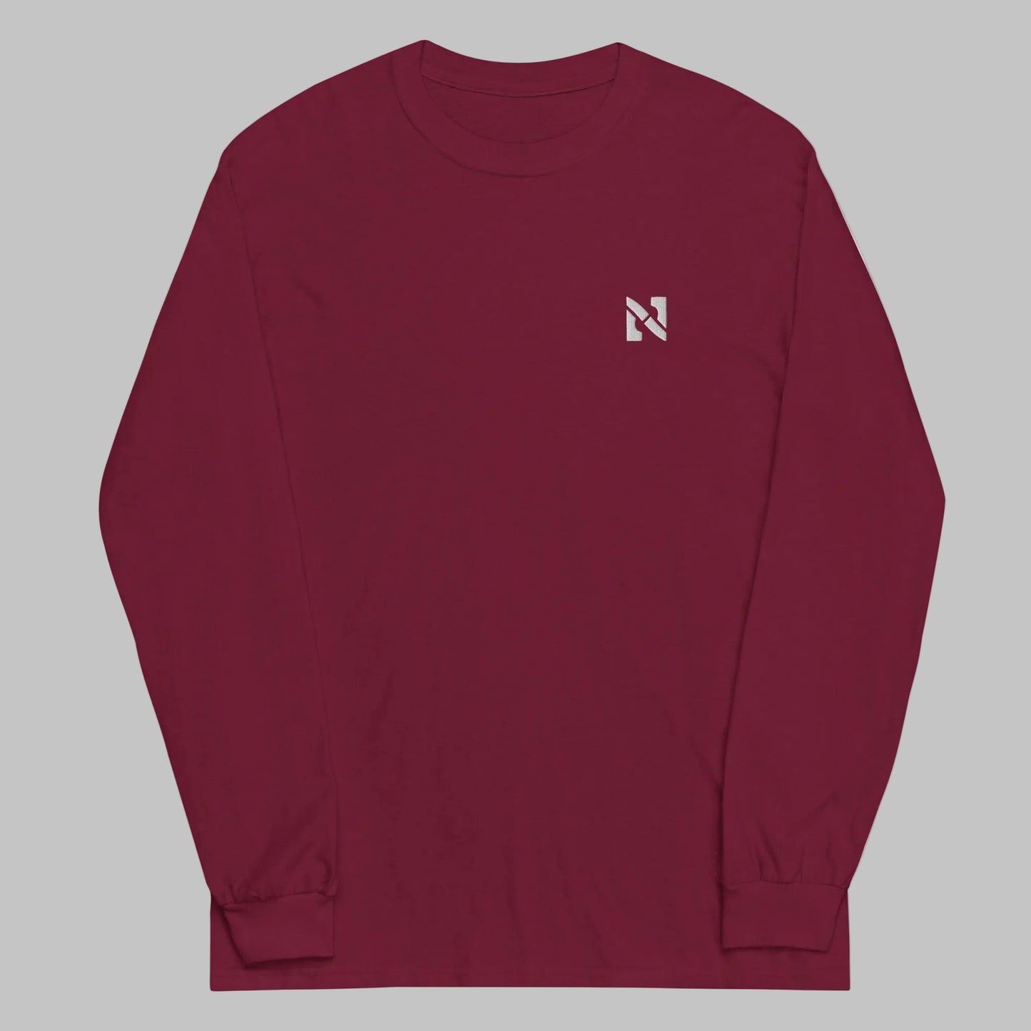 Maroon long-sleeve shirt