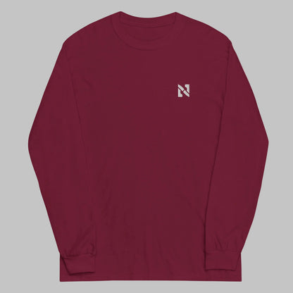 Maroon long-sleeve shirt