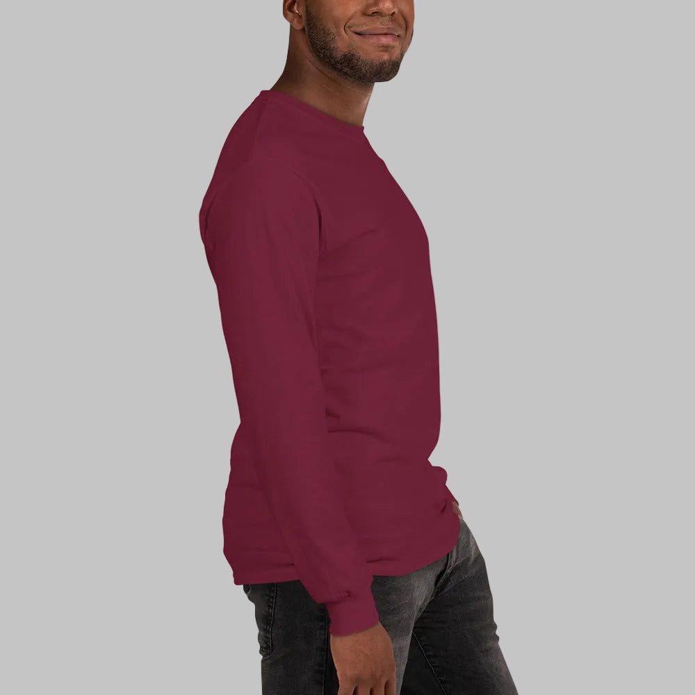 Maroon long-sleeve shirt 
