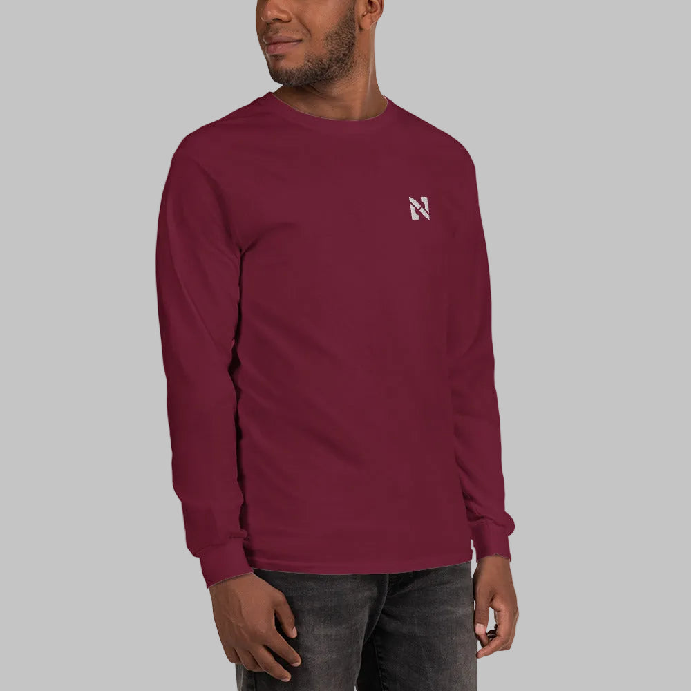 Maroon long-sleeve shirt 