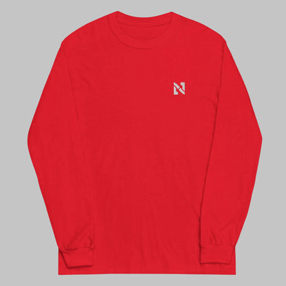 Red long-sleeve shirt